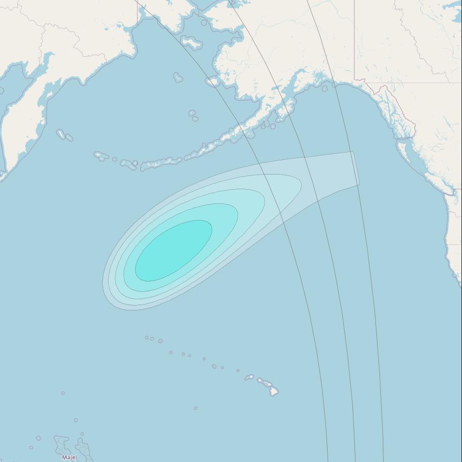 Inmarsat-4F1 at 143° E downlink L-band S165 User Spot beam coverage map