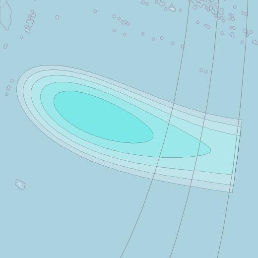 Inmarsat-4F1 at 143° E downlink L-band S168 User Spot beam coverage map