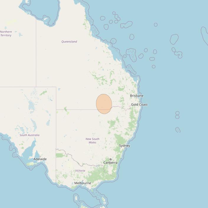 NBN-Co 1B at 145° E downlink Ka-band N022 Spot beam coverage map