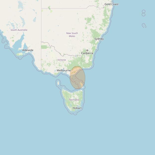 NBN-Co 1B at 145° E downlink Ka-band N052 Spot beam coverage map