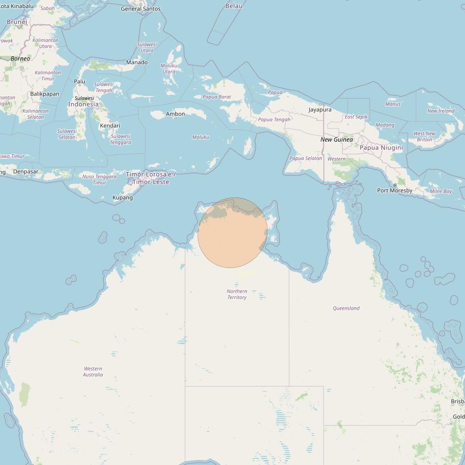 NBN-Co 1B at 145° E downlink Ka-band W077 Spot beam coverage map