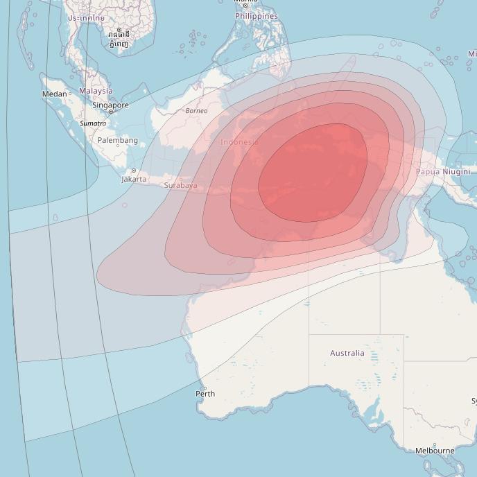 Eutelsat 172B at 172° E downlink Ku-band HTS01 User beam coverage map