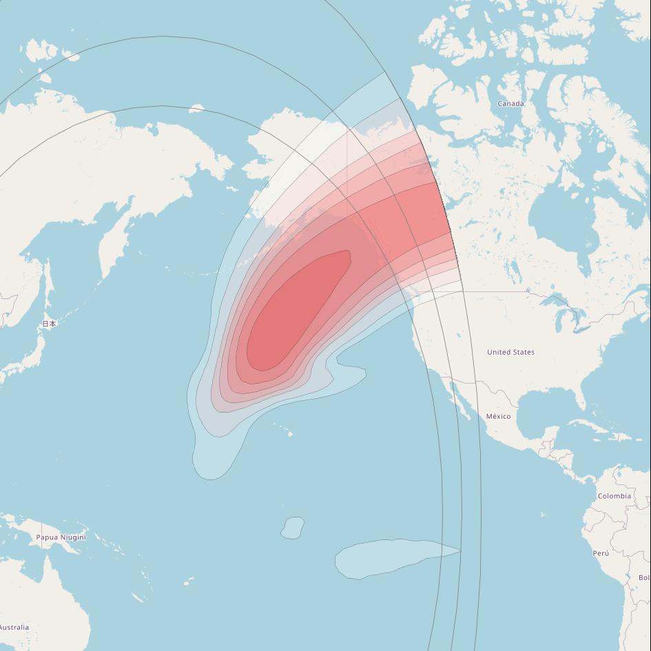 Eutelsat 172B at 172° E downlink Ku-band HTS09 User beam coverage map