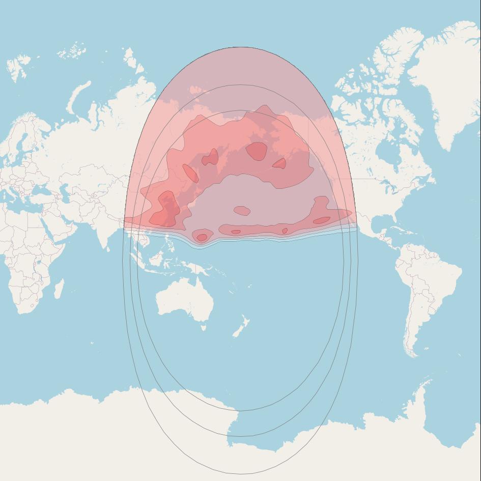 Eutelsat 172B at 172° E downlink Ku-band North Pacific beam coverage map