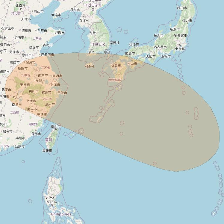 Inmarsat GX3 at 180° E downlink Ka-band S10DL Spot beam coverage map