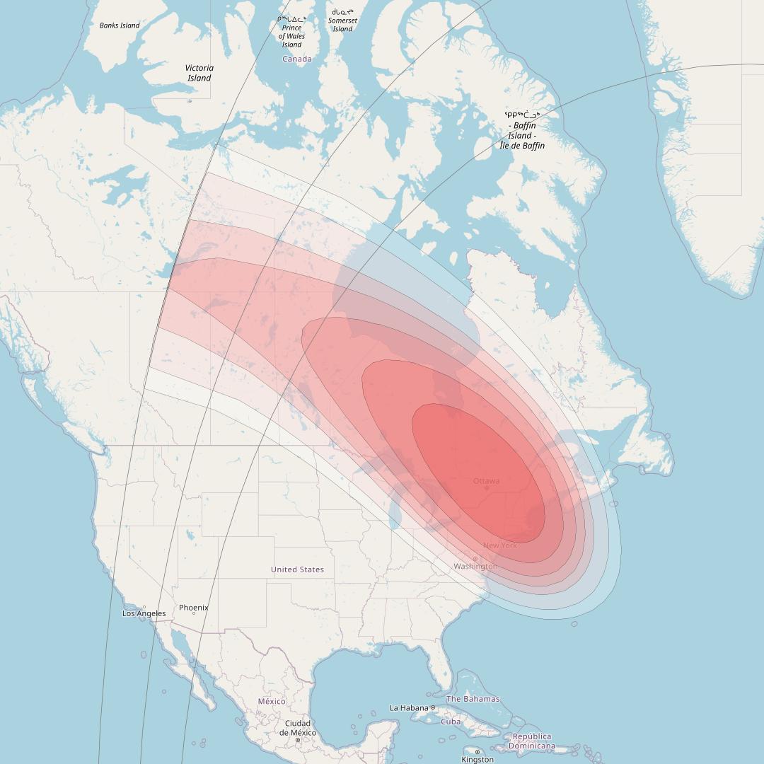 Intelsat 32e at 43° W downlink Ku-band U7VD User Spot beam coverage map