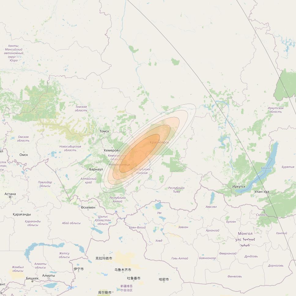 Yamal 601 at 49° E downlink Ka-band Spot29 Pol B MG-2 beam coverage map
