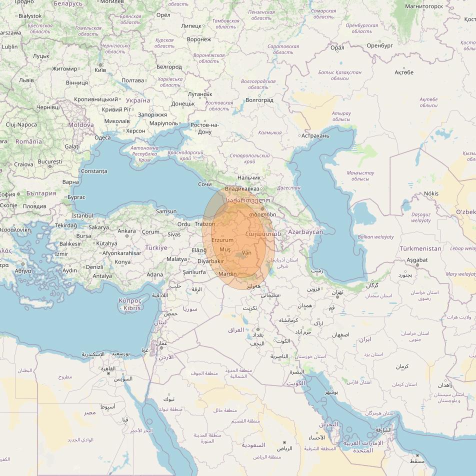 Turksat 4B at 50° E downlink Ka-band S04 User Spot beam coverage map