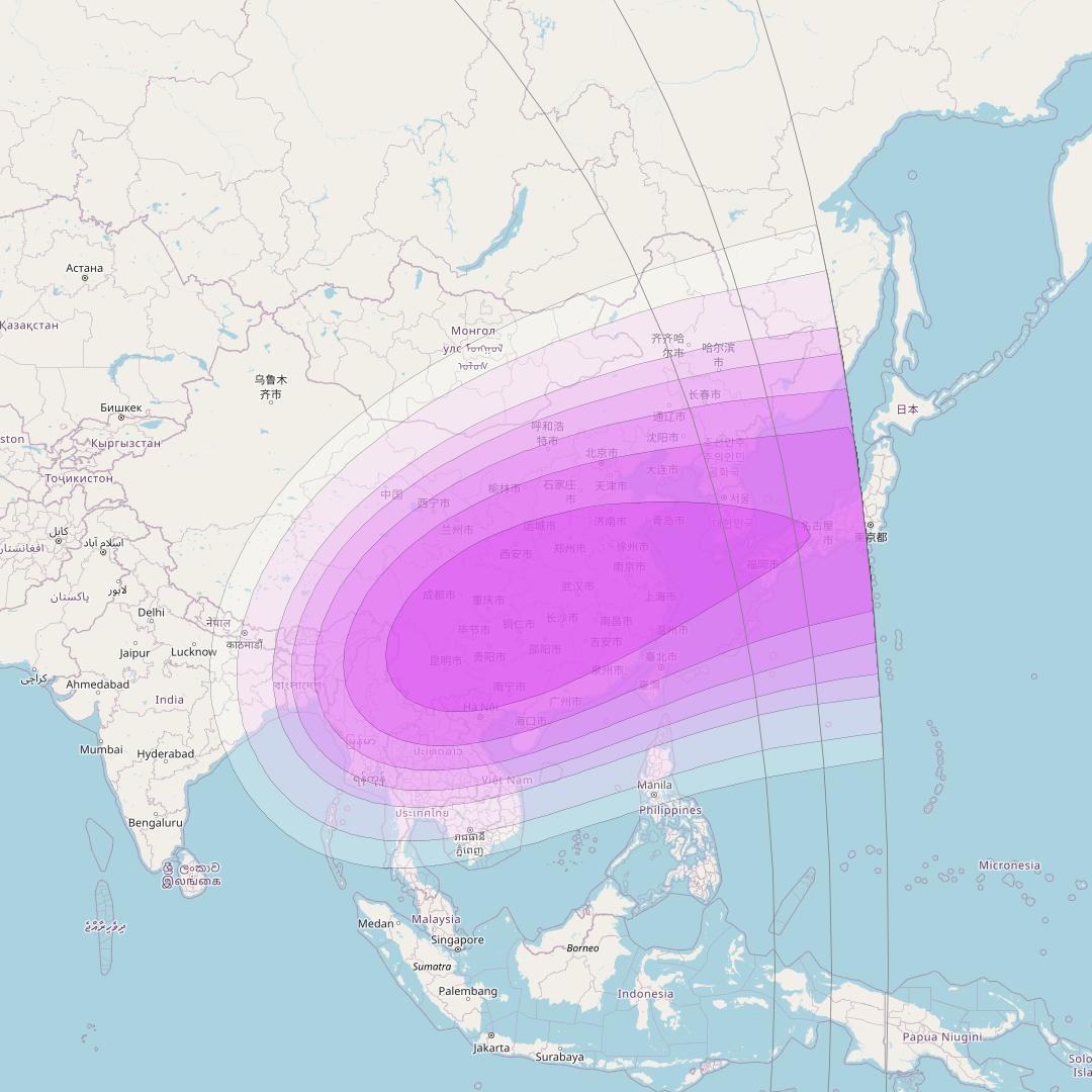 Intelsat 33e at 60° E downlink C-band Spot6 User beam coverage map