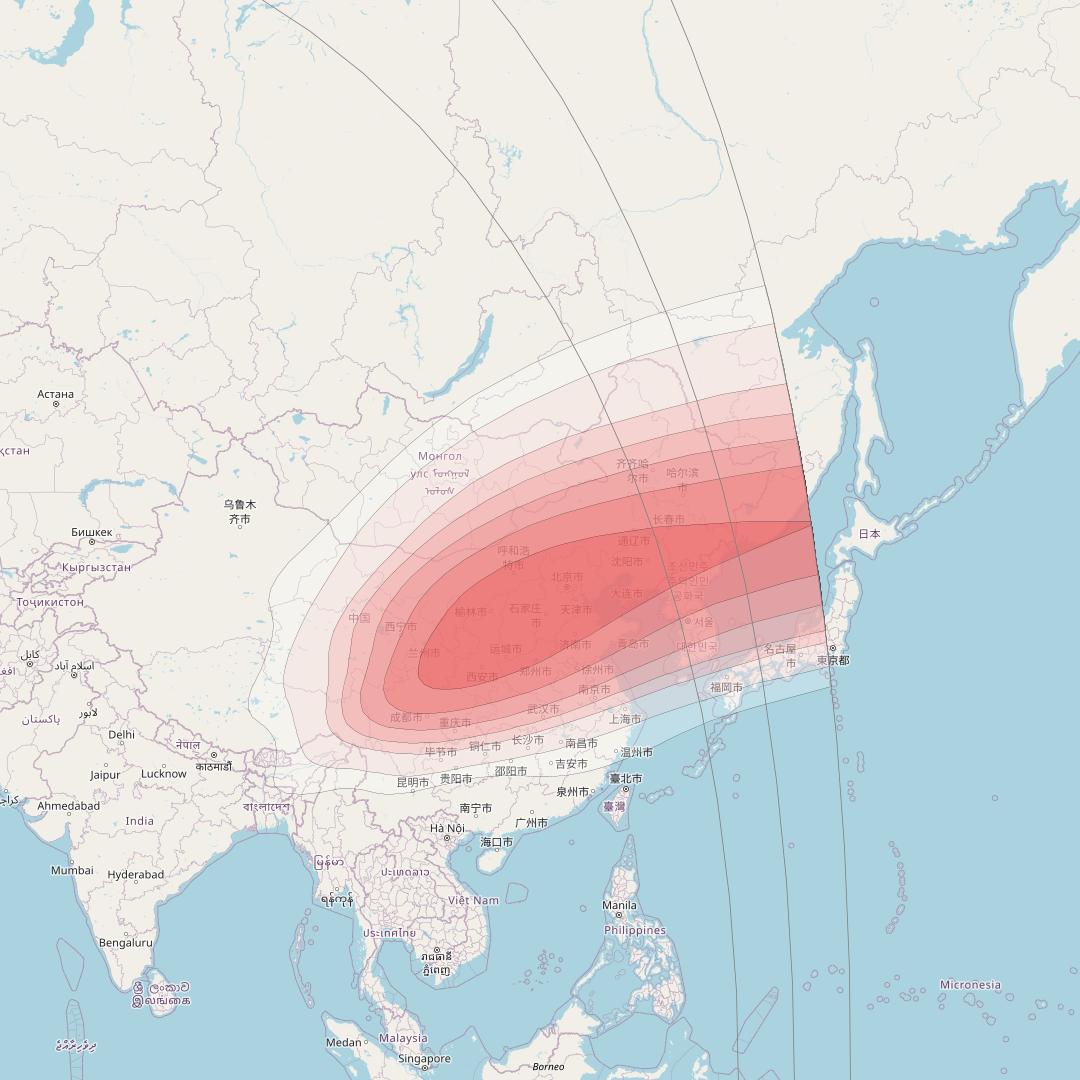 Intelsat 33e at 60° E downlink Ku-band U59 User Spot beam coverage map