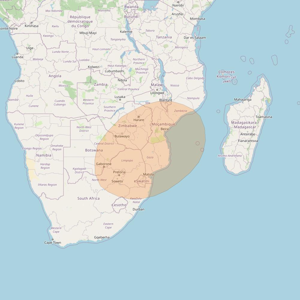 Inmarsat GX1 at 63° E downlink Ka-band S13DL Spot beam coverage map