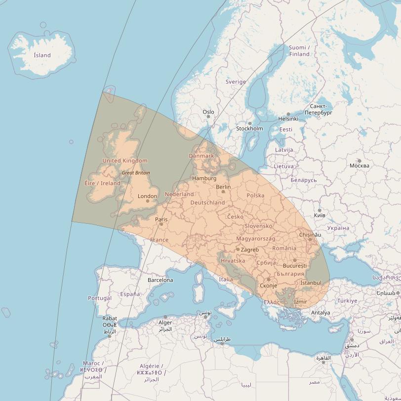 Inmarsat GX1 at 63° E downlink Ka-band S19DL Spot beam coverage map