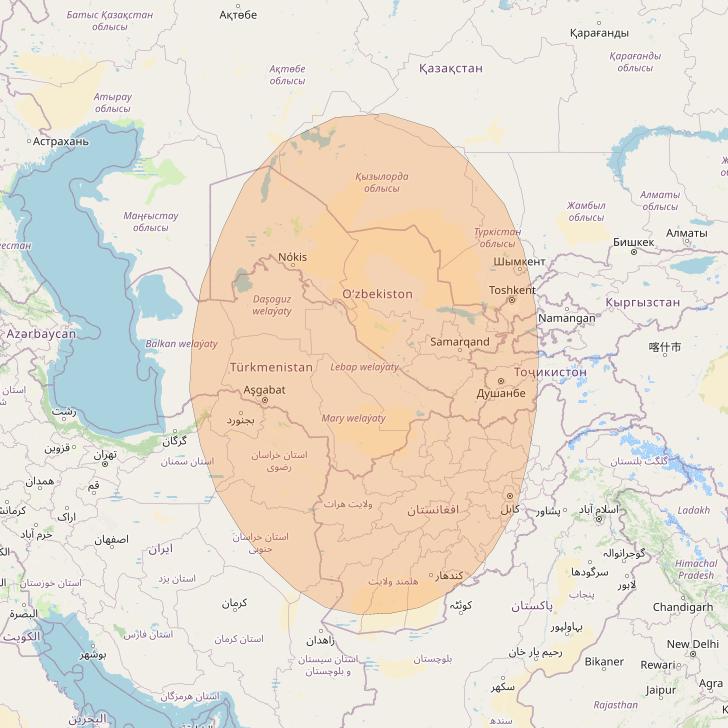 Inmarsat GX1 at 63° E downlink Ka-band S47DL Spot beam coverage map