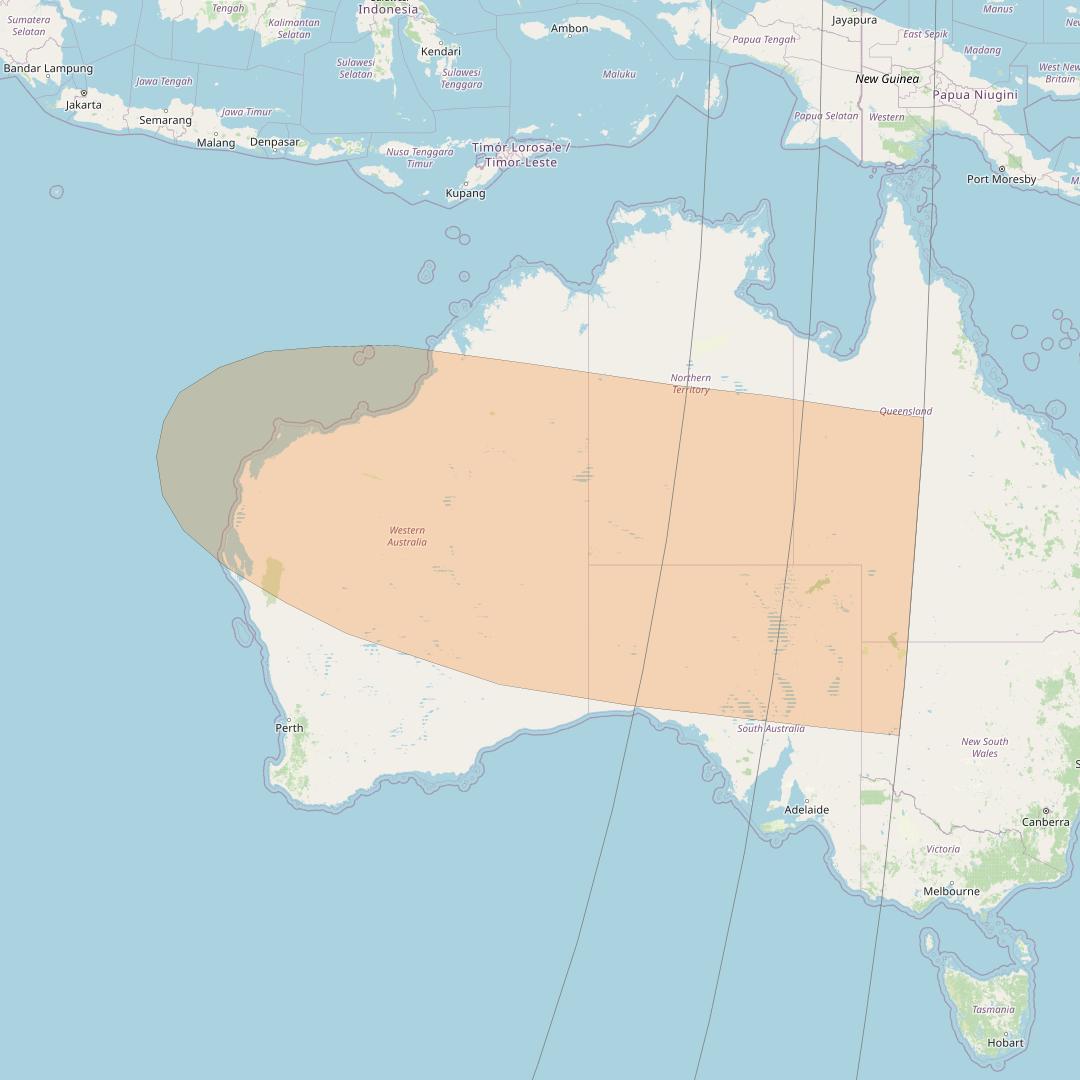 Inmarsat GX1 at 63° E downlink Ka-band S83DL Spot beam coverage map