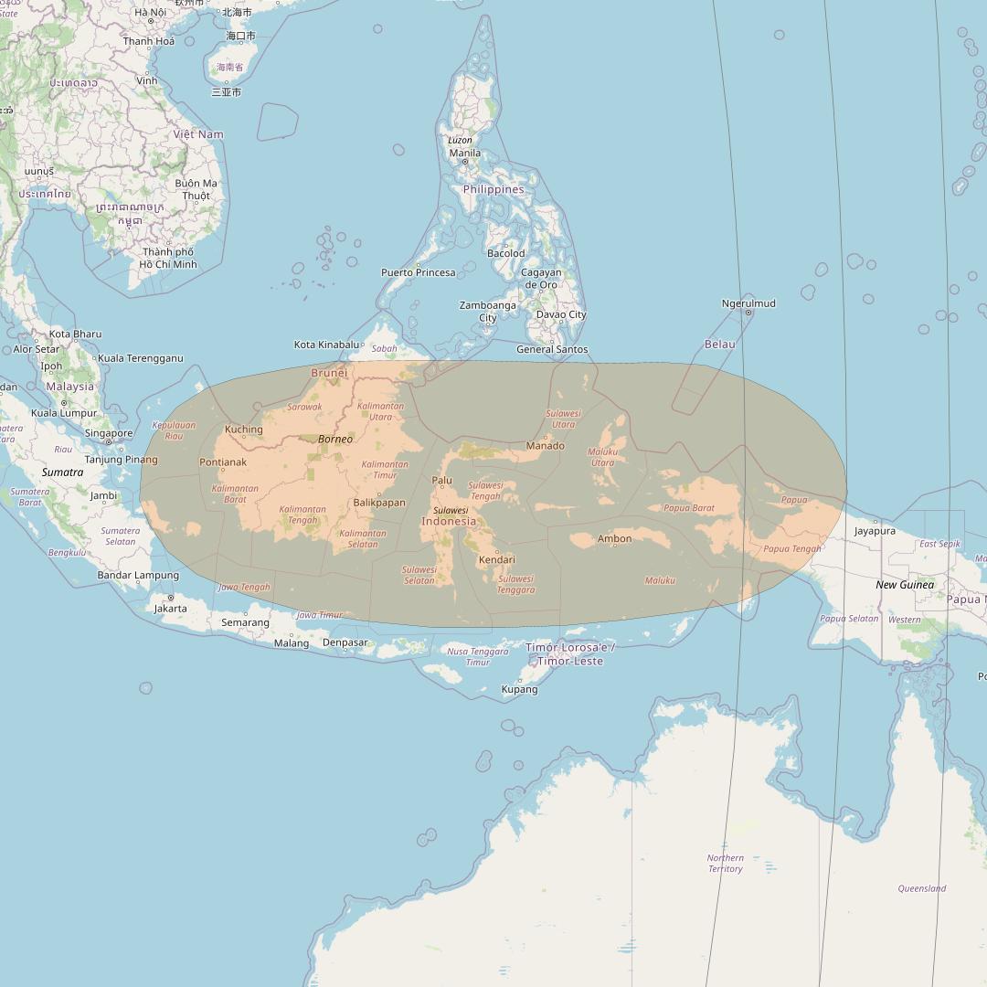 Inmarsat GX1 at 63° E downlink Ka-band S85DL Spot beam coverage map