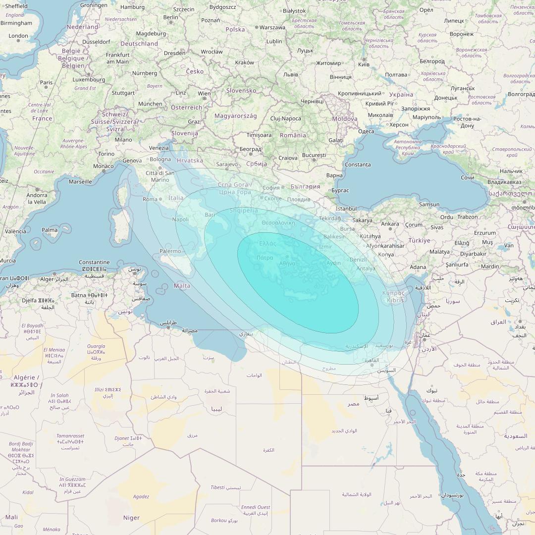 Inmarsat-4F2 at 64° E downlink L-band S039 User Spot beam coverage map