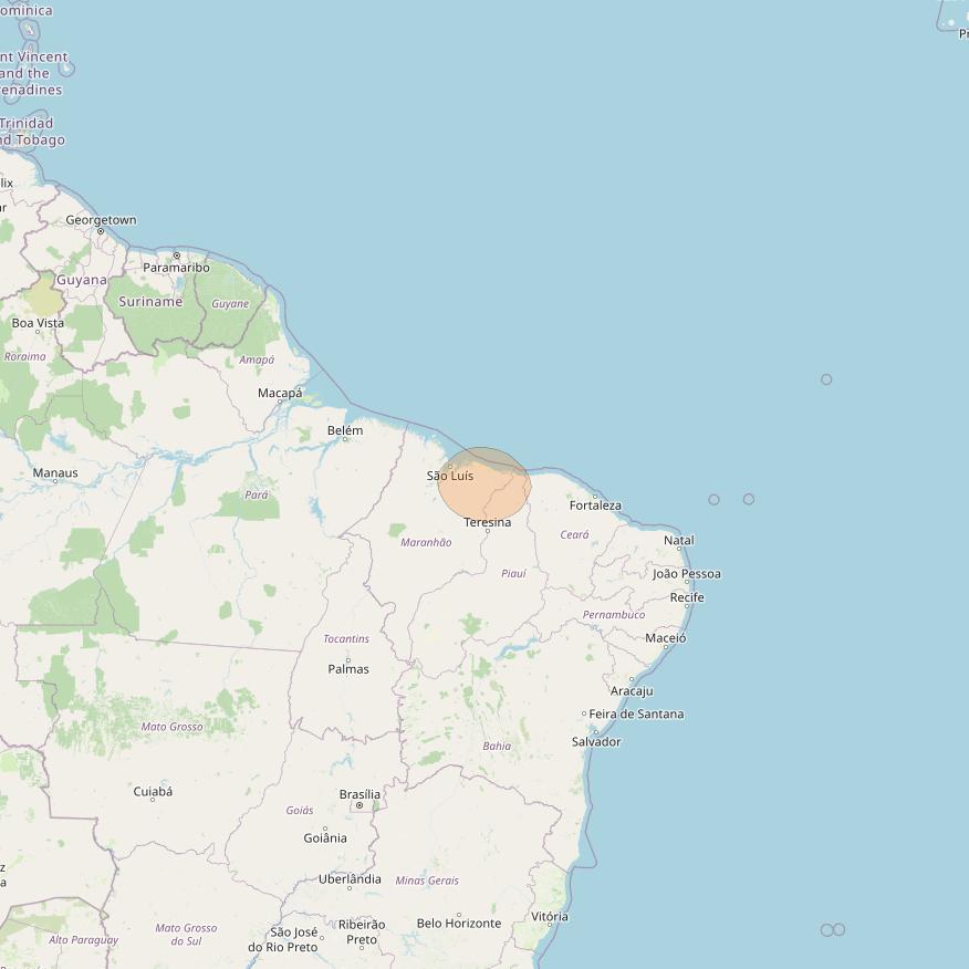 SGDC 1 at 75° W downlink Ka-band Spot02 User beam coverage map