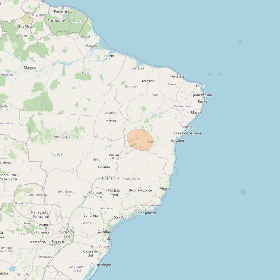 SGDC 1 at 75° W downlink Ka-band Spot16 User beam coverage map