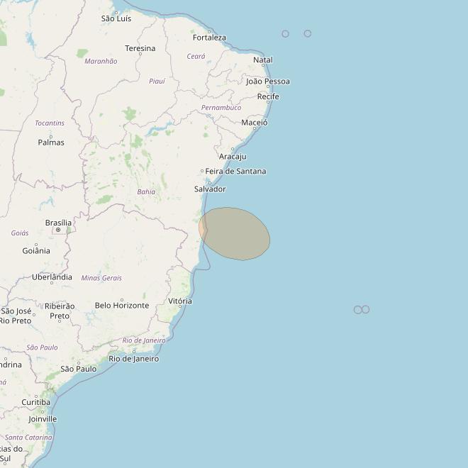 SGDC 1 at 75° W downlink Ka-band Spot18 User beam coverage map