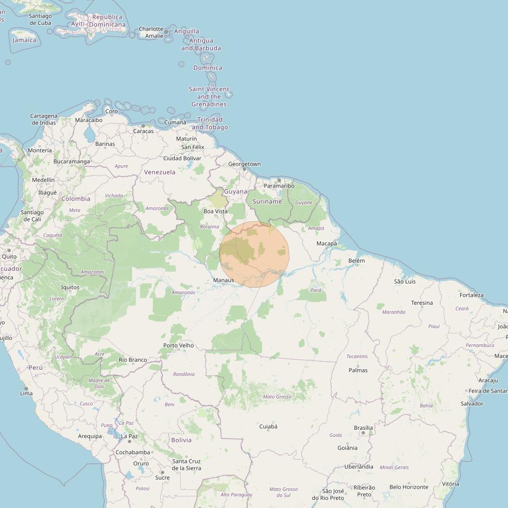 SGDC 1 at 75° W downlink Ka-band Spot52 User beam coverage map