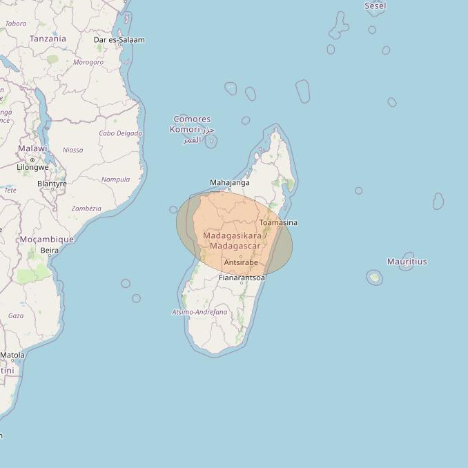 Eutelsat Konnect at 7° E downlink Ka-band AF63 User Spot beam coverage map