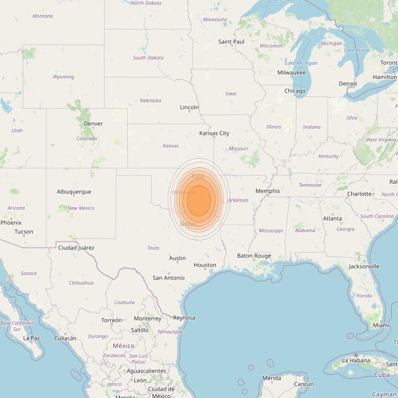 Echostar 19 at 97° W downlink Ka-band U078 User Spot beam coverage map