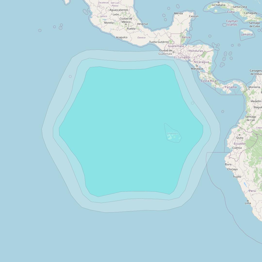 Inmarsat-4F3 at 98° W downlink L-band R010 Regional Spot beam coverage map