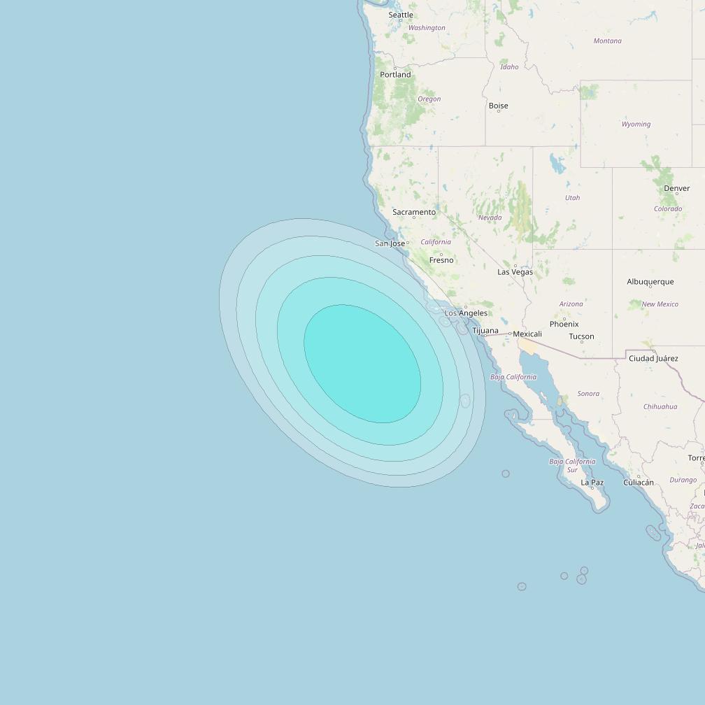 Inmarsat-4F3 at 98° W downlink L-band S051 User Spot beam coverage map