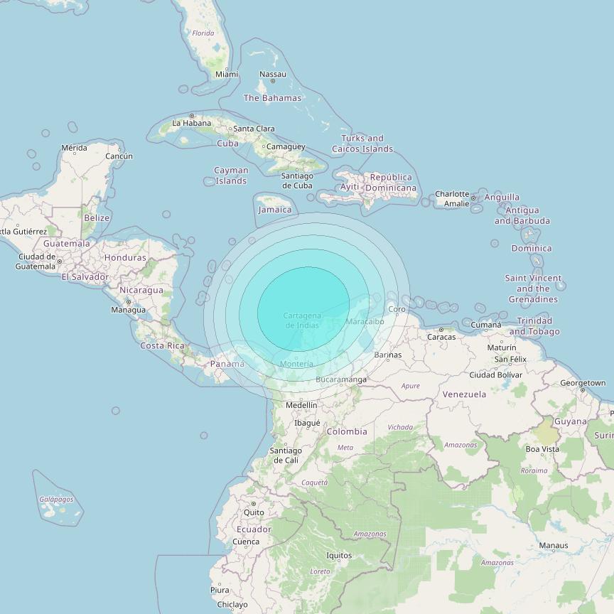 Inmarsat-4F3 at 98° W downlink L-band S148 User Spot beam coverage map