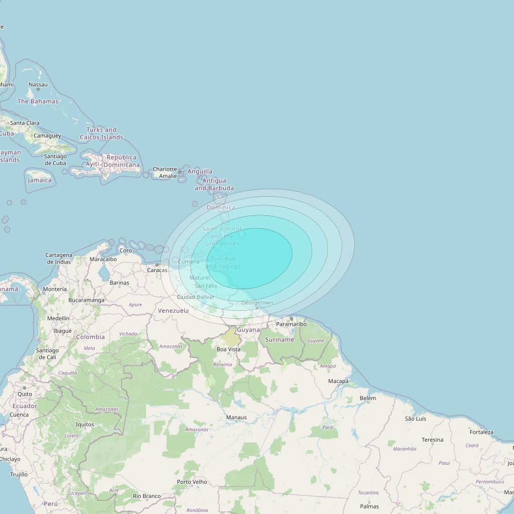 Inmarsat-4F3 at 98° W downlink L-band S174 User Spot beam coverage map