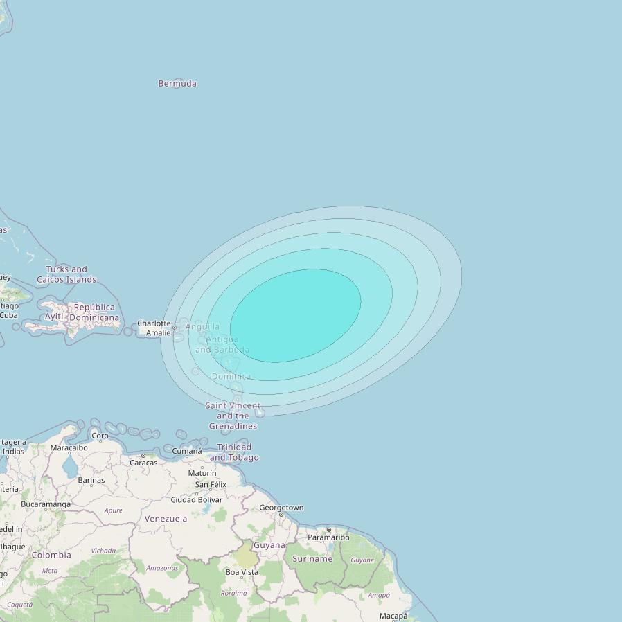 Inmarsat-4F3 at 98° W downlink L-band S175 User Spot beam coverage map