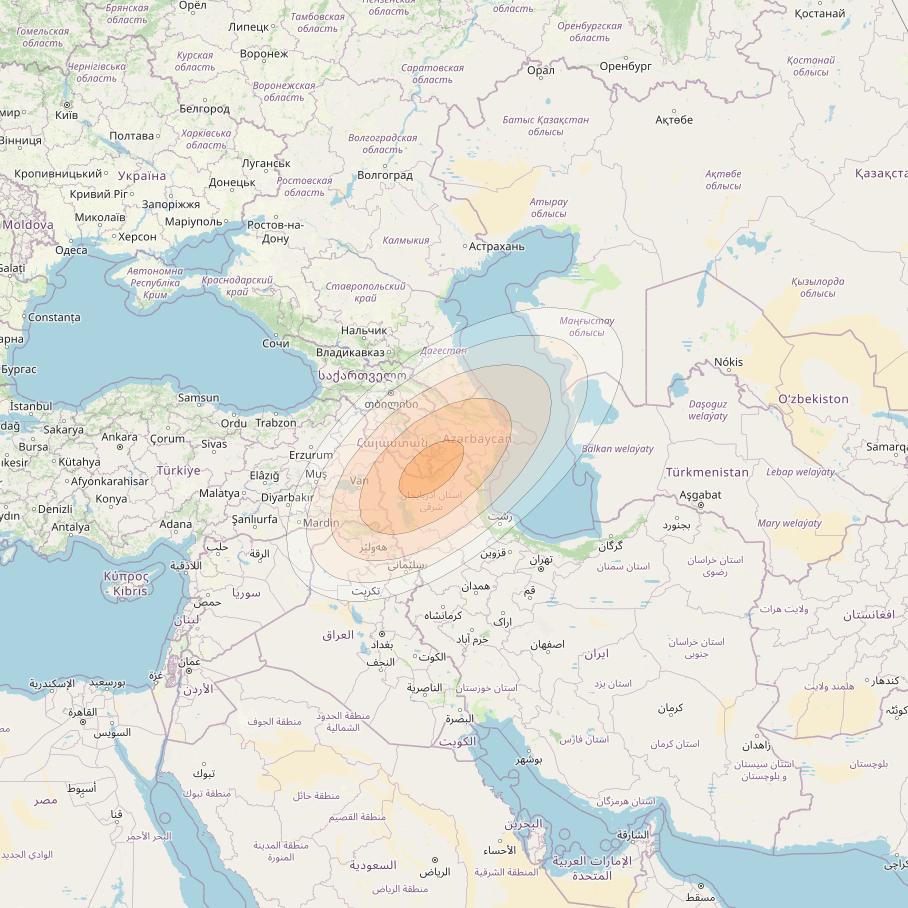 Eutelsat KA-SAT 9A at 9° E downlink Ka-band Spot 83 (GW3) beam coverage map